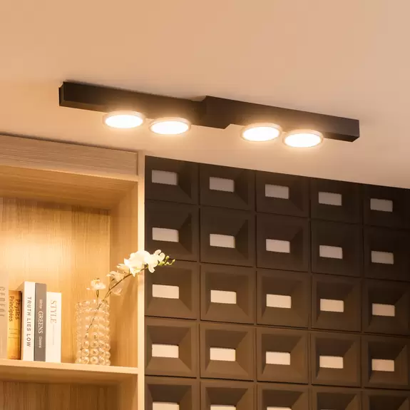 Lampenwelt Lucande Kellino Deckenleuchte, 4-flammig, schwarz Black Friday Preise