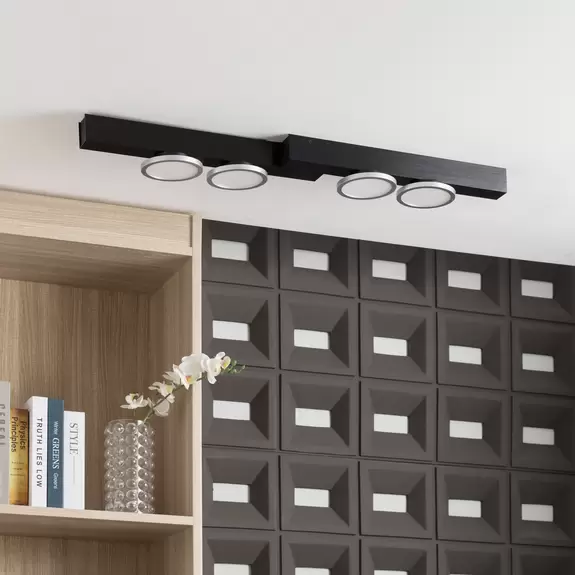 Lampenwelt Lucande Kellino Deckenleuchte, 4-flammig, schwarz Black Friday Preise