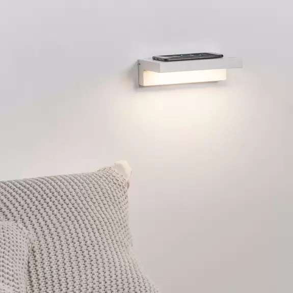Lampenwelt LED-Wandlampe Well, USB+Wireless Charger, weiß Online
