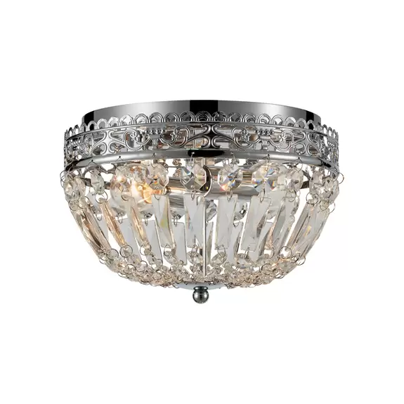 Lampenwelt Deckenlampe Etienne Glaskristalle Ø 25cm chrom Angebote