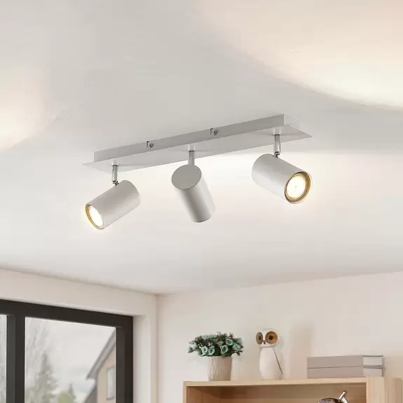 Lampenwelt Lindby Joffrey Deckenstrahler, 3-flammig, weiß Kostenloser Versand