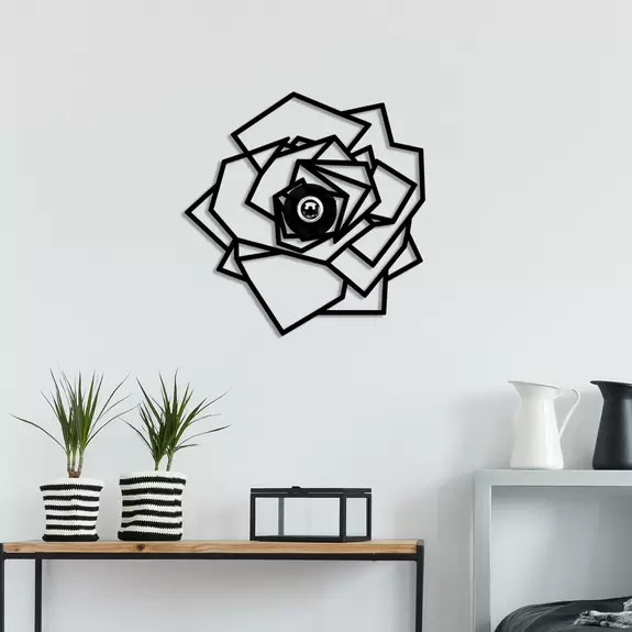 Lampenwelt Wandlampe W-042, schwarzes Blütendesign, Lasercut Fabrikpreis