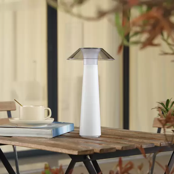 Lampenwelt Lindby LED-Akku-Außentischleuchte Gomba, weiß, dimmbar Cyber Monday