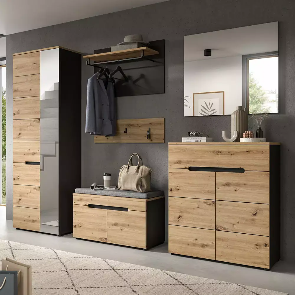 Lomadox Garderobenmöbel Serie CORTONA-158 in Eiche - selbst zusammenstellen