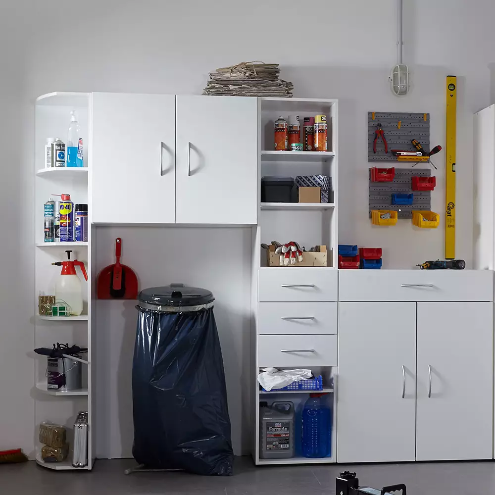 Lomadox Abschlussregal weiß MIAMI-43, B/H/T ca. 30/185/38 cm 50% Rabatt für begrenzte Zeit