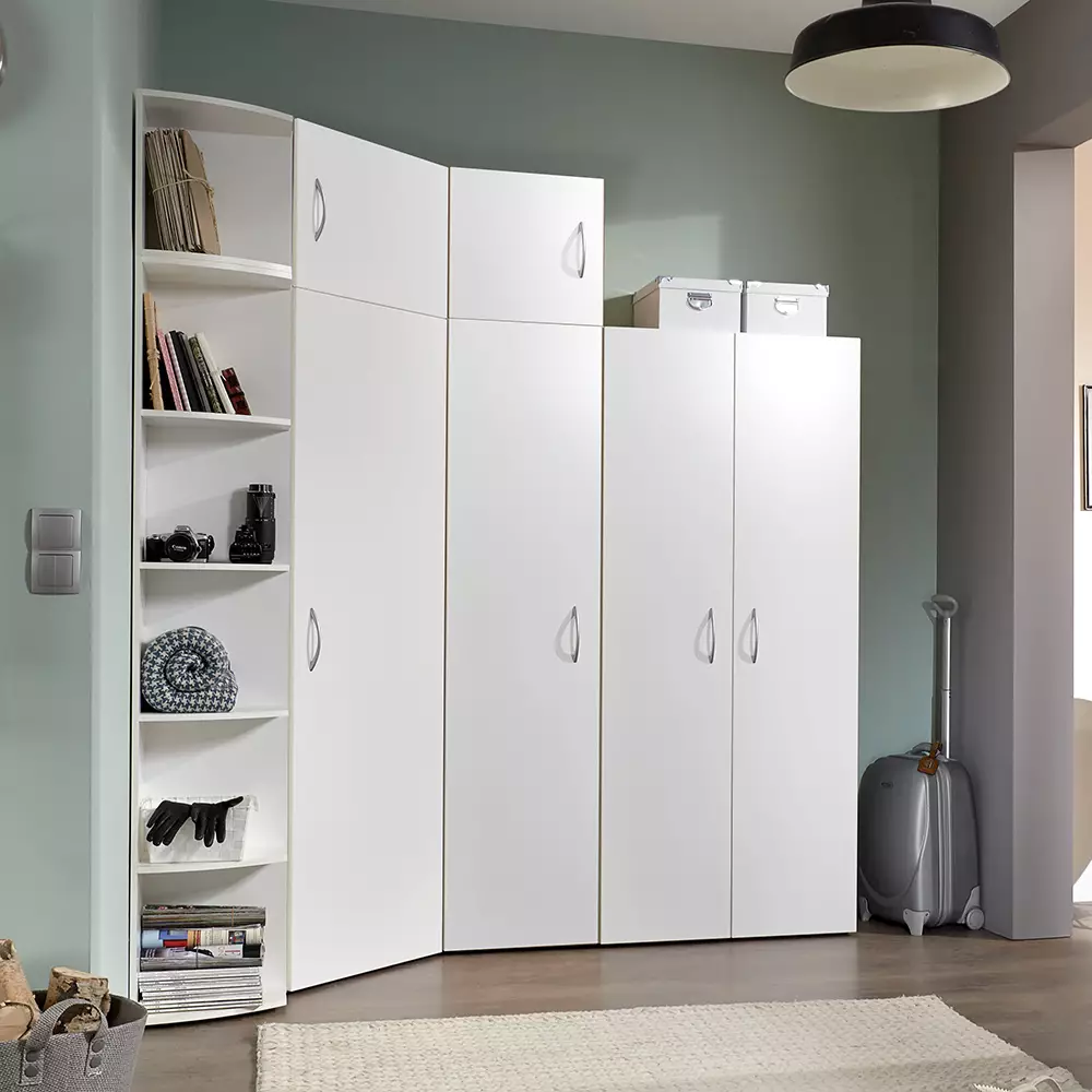 Lomadox Abschlussregal weiß MIAMI-43, B/H/T ca. 30/185/38 cm 50% Rabatt für begrenzte Zeit