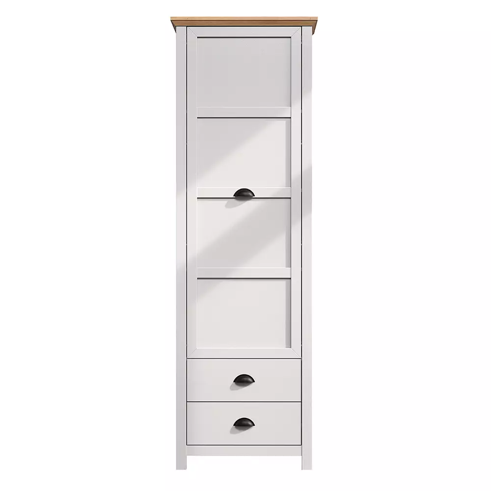 Lomadox Flur Garderobenschrank in lichtgrau mit Artisan Eiche Nb. LICATA-19, B/H/T ca. 65/201/41 cm