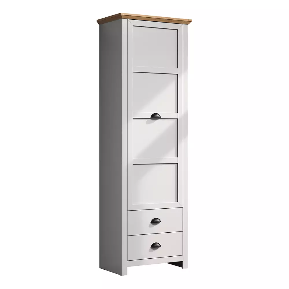 Lomadox Flur Garderobenschrank in lichtgrau mit Artisan Eiche Nb. LICATA-19, B/H/T ca. 65/201/41 cm Fabrikverkauf