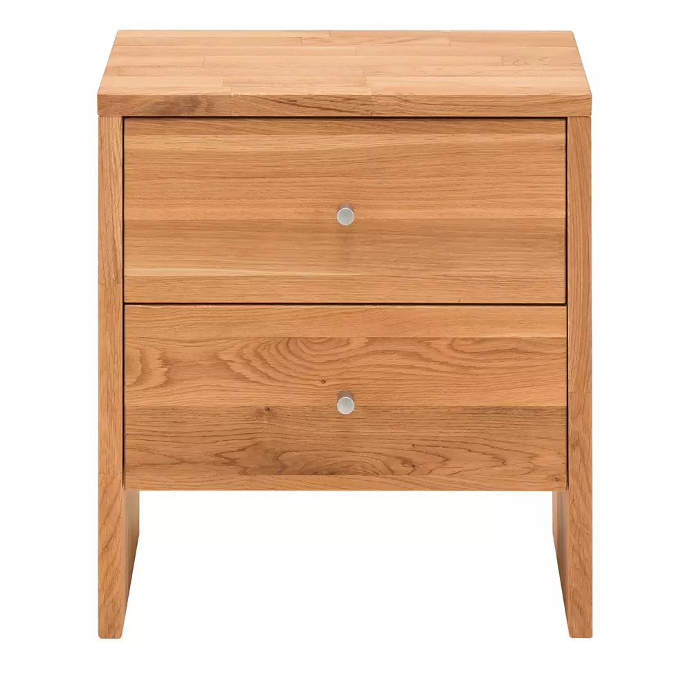 Lomadox Flur Kommode Eiche Massivholz, 2 Schubladen CUENCA-137