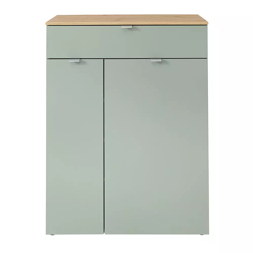 Lomadox Flur Kommode mit Schubkasten grün matt mit Eiche BLISS-36 Limitierter Zeitrabatt