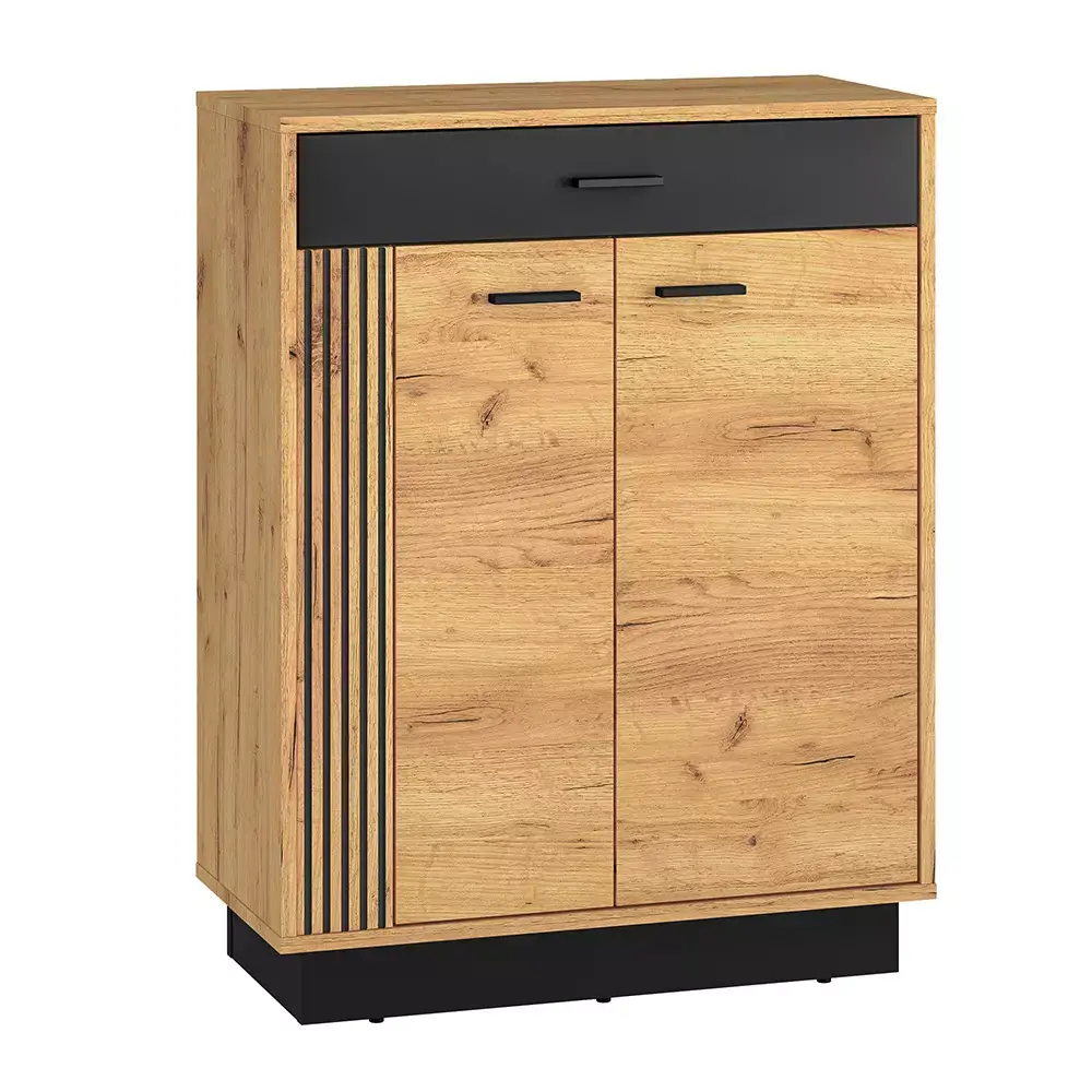 Lomadox Flur Kommode Sideboard in Cold Craft Eiche VINICA-131