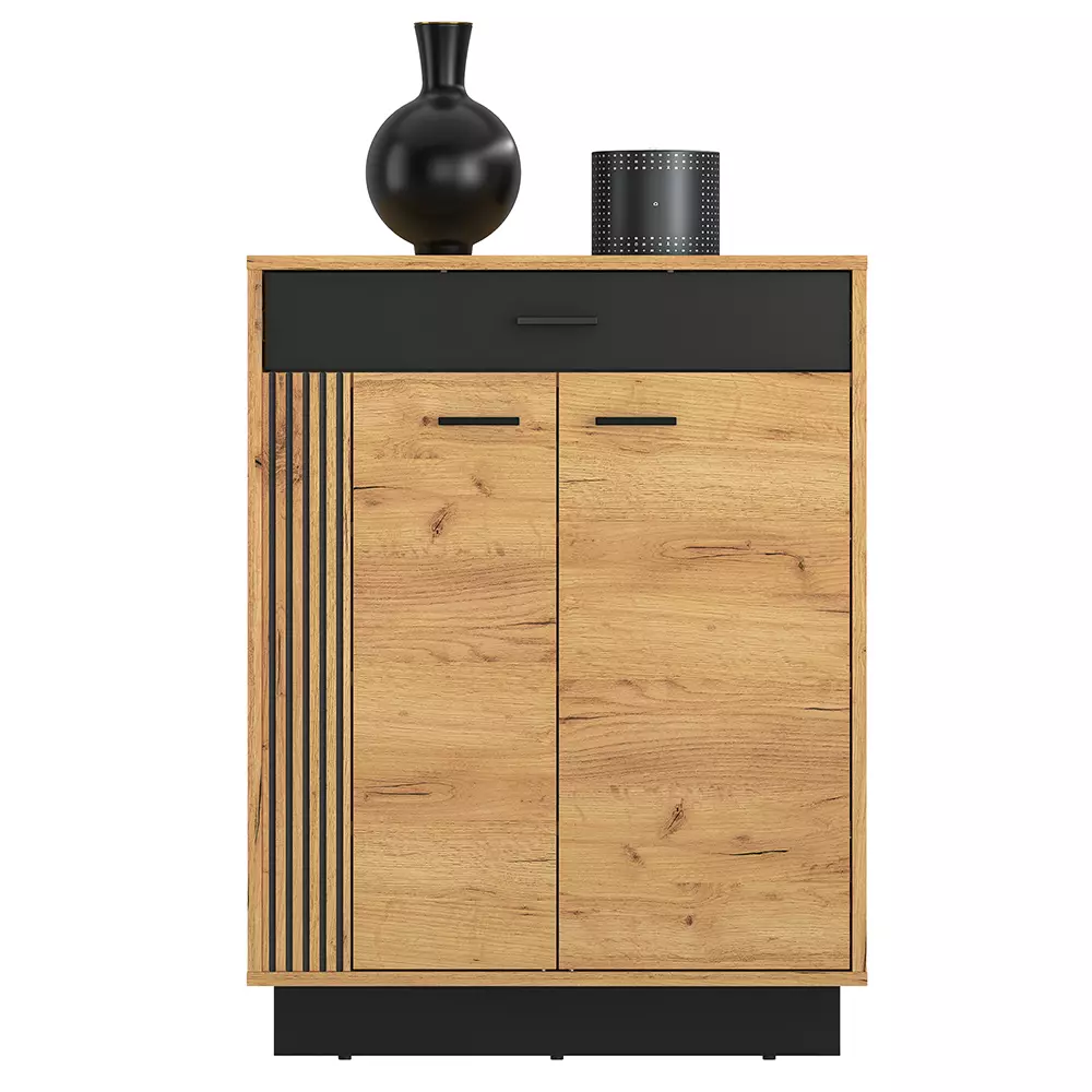 Lomadox Flur Kommode Sideboard in Cold Craft Eiche VINICA-131 Fabrikpreis