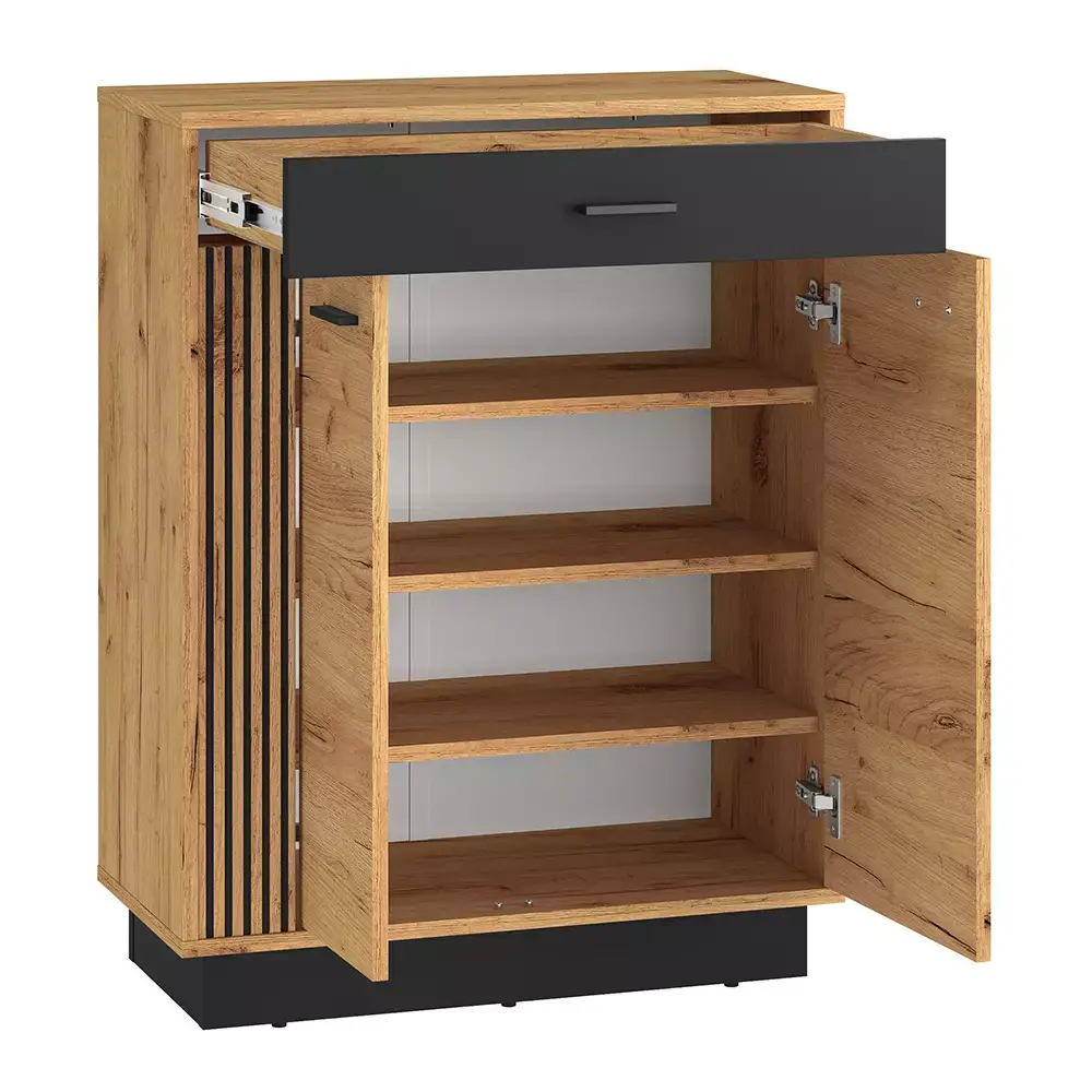 Lomadox Flur Kommode Sideboard in Cold Craft Eiche VINICA-131 Fabrikpreis