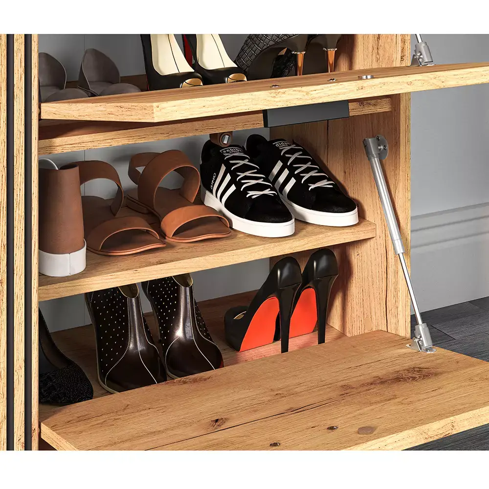 Lomadox Flur Schuhschrank in Gold Craft Eiche VINICA-131 Saisonschlussverkauf