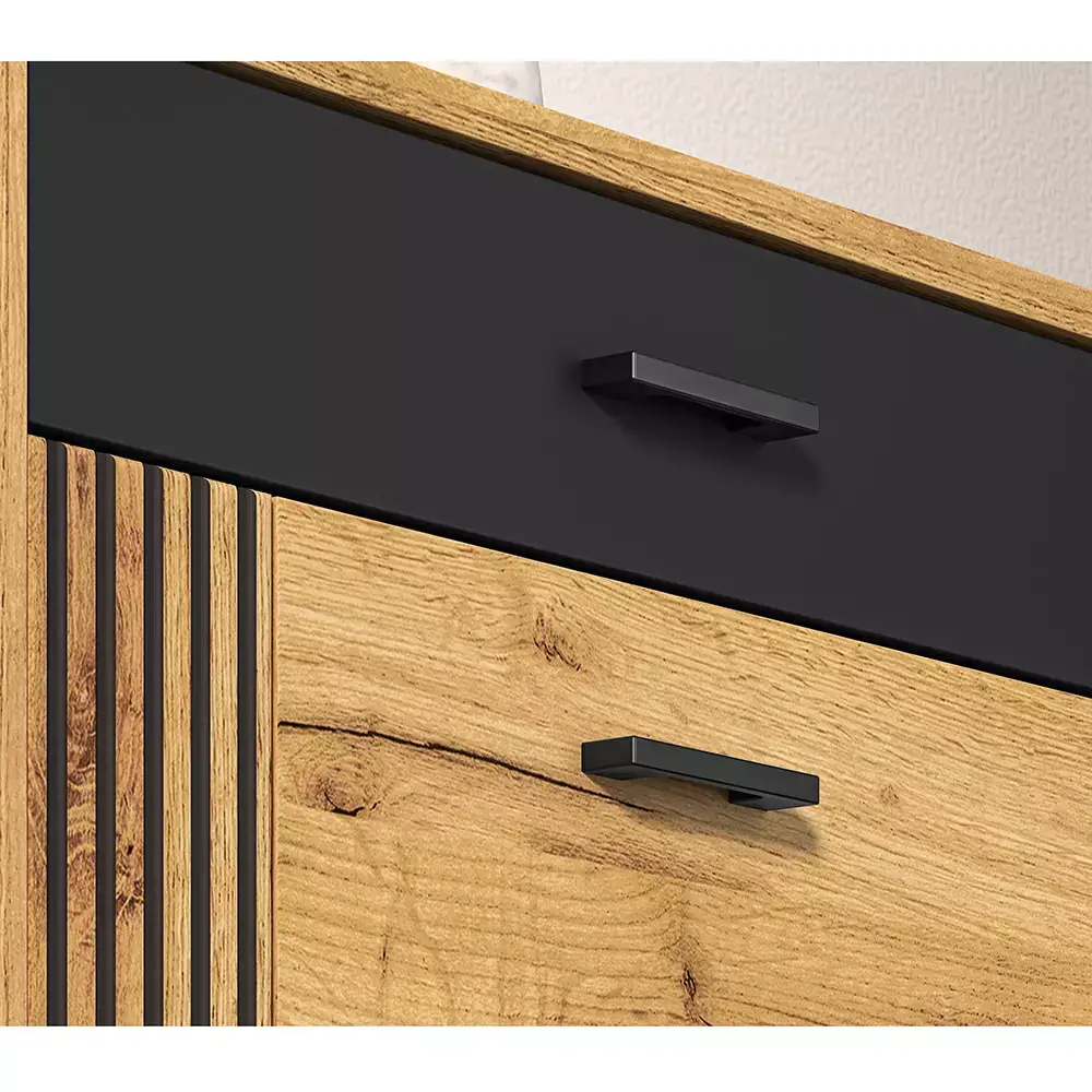 Lomadox Flur Schuhschrank in Gold Craft Eiche VINICA-131 Saisonschlussverkauf