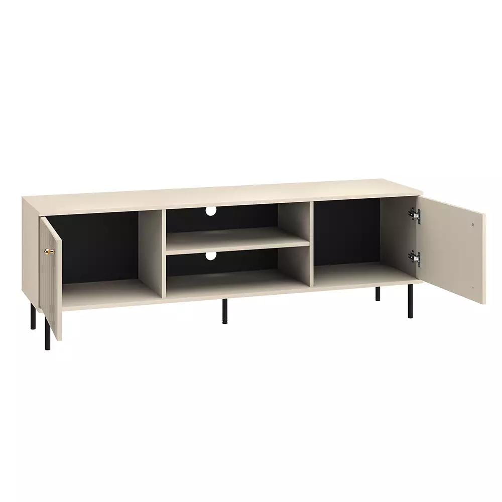 Lomadox TV Board SALOU-131 in kaschmir matt mit gerillter Optik, B/H/T ca. 160/53/40 cm Zeitlich begrenztes Angebot
