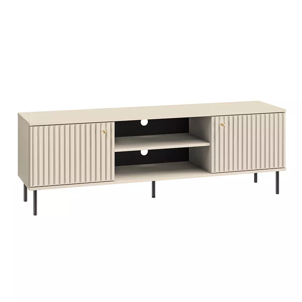 Lomadox TV Board SALOU-131 in kaschmir matt mit gerillter Optik, B/H/T ca. 160/53/40 cm Zeitlich begrenztes Angebot