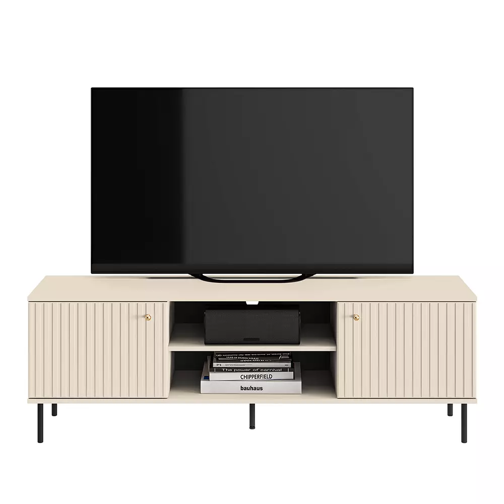 Lomadox TV Board SALOU-131 in kaschmir matt mit gerillter Optik, B/H/T ca. 160/53/40 cm Zeitlich begrenztes Angebot