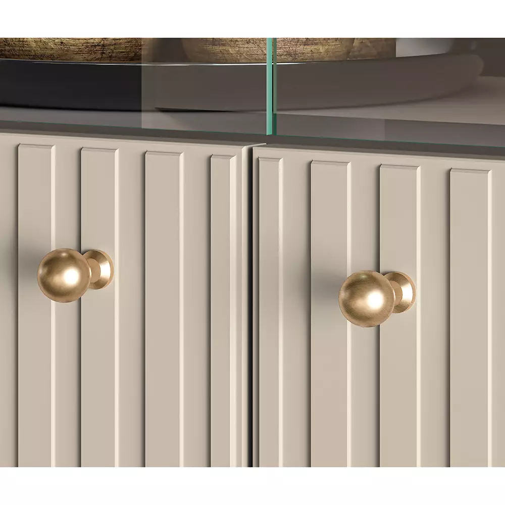 Lomadox Vitrinenschrank SALOU-131 in kaschmir matt, B/H/T ca. 92/151/40 cm Blitzangebot