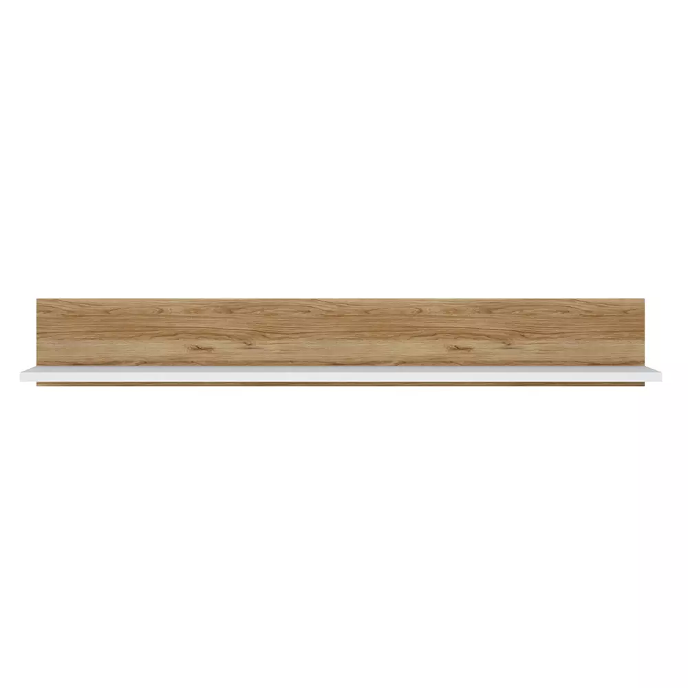 Lomadox Wandboard in weiß mit Eiche Nb. SANDVIKA-129, B/H/T ca. 153/22/22 cm Große Rabatte