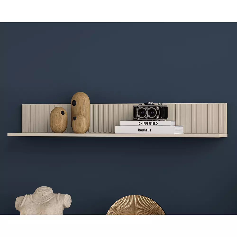 Lomadox Wandboard, 120 cm breit, in kaschmir, Rillenoptik, SALOU-131, B/H/T ca. 120/18/20 cm