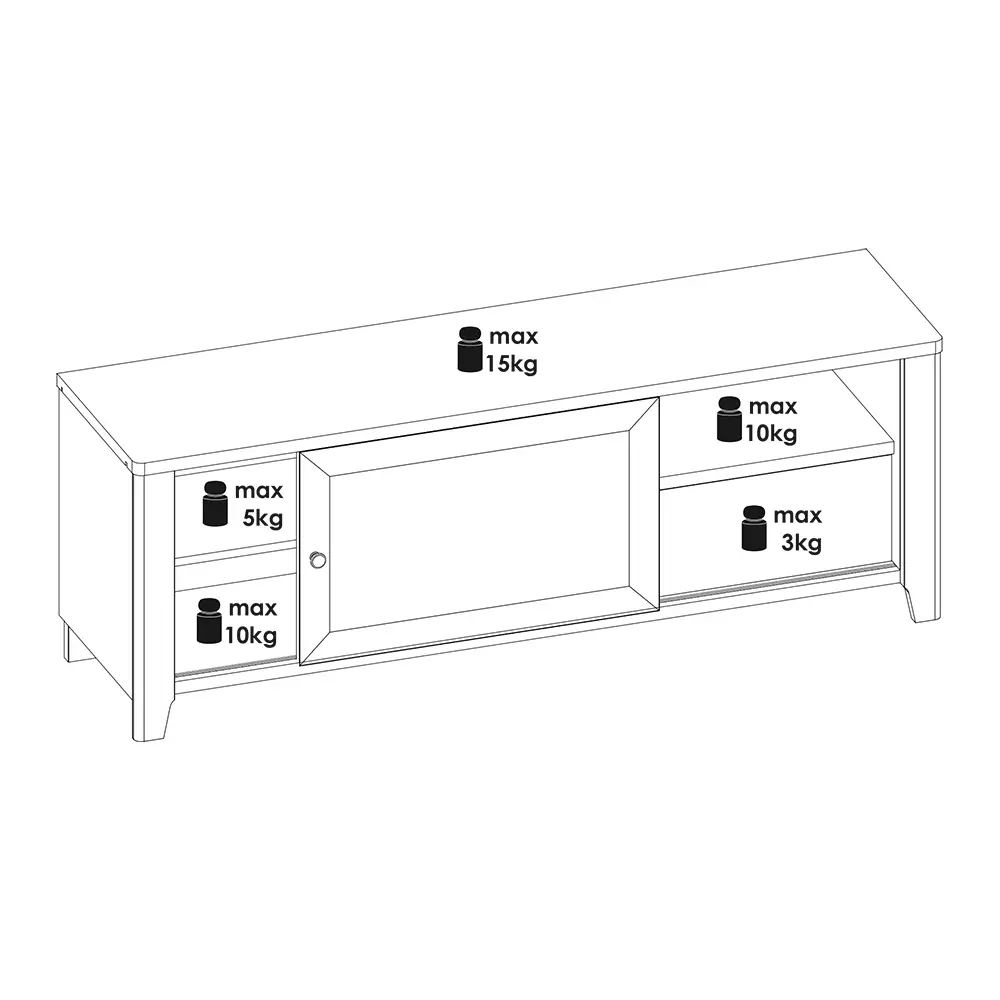 Lomadox Kleine TV Wohnwand CREMONA-129 in Eiche Nb. mit Wiener Geflecht Nb., B/H/T: ca. 262/180/42 cm Tägliche Deals