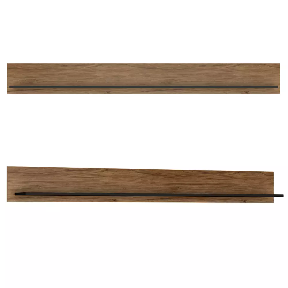 Lomadox Set Sideboard Wandboard Wohnzimmer Esszimmer BRISTOL-129 in Catania Eiche Nb. mit schwarz und weiß Hochglanz, B/H/T: ca. 197,5/170/40 cm Riesige Ersparnisse