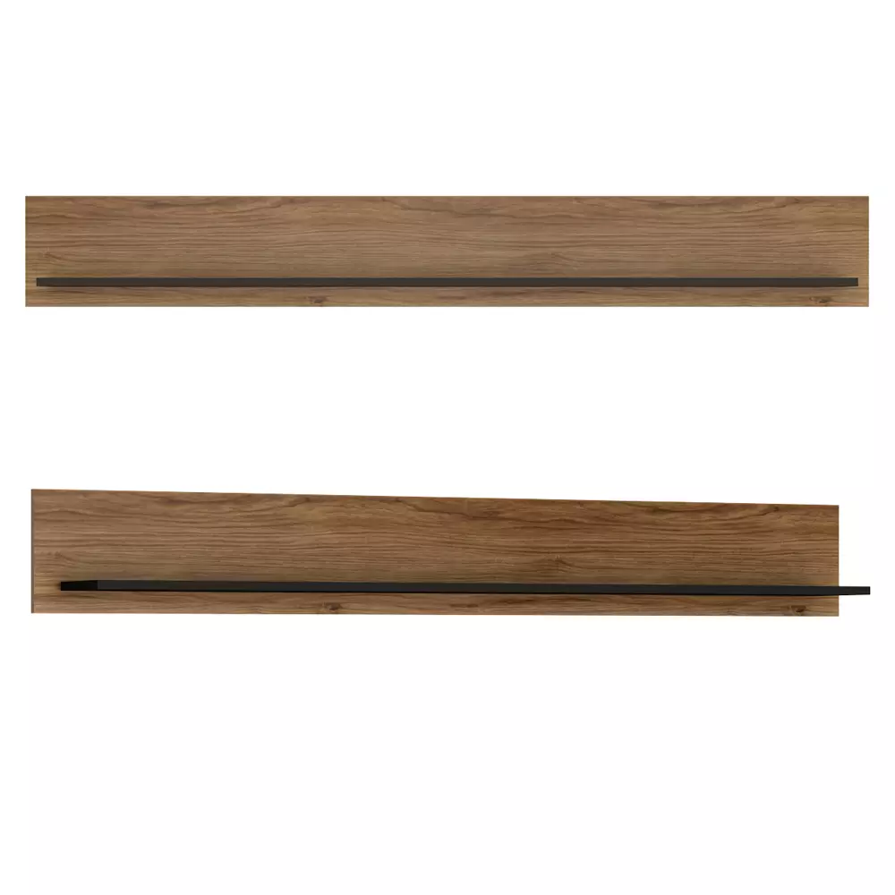 Lomadox TV Wand Set BRISTOL-129 in Catania Eiche Nb. mit schwarz und weiß Hochglanz, B/H/T: ca. 267,5/190/40 cm VIP-Rabatte