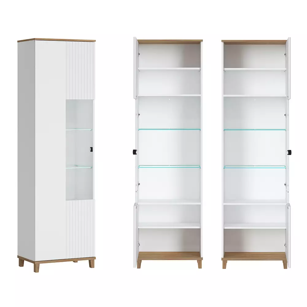 Lomadox Wohnwand mit Sideboard und Couchtisch PLYMOUTH-129 in weiß mit Eiche Nb Tiefpreis
