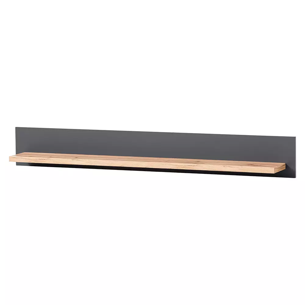 Lomadox 2-tlg Wohnwandset in anthrazit mit Wotan Eiche Nb. im Landhaus Design, B/H/T ca. 158/170/45 cm JETZT KAUFEN