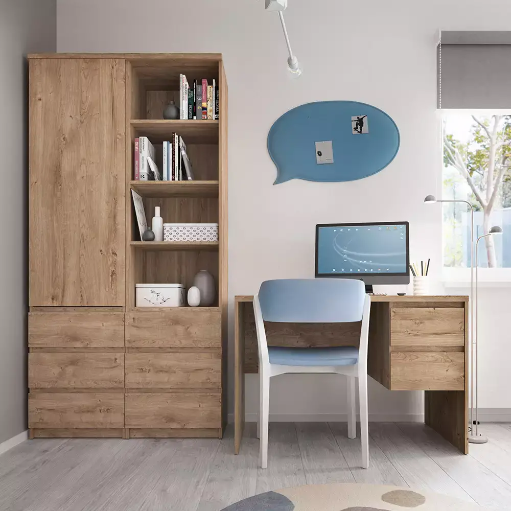 Lomadox Aktenschrank Regalschrank in Eiche Nb. FORTALEZA-129, B/H/T ca. 50,1/200/40 cm Letzte 2 Tage