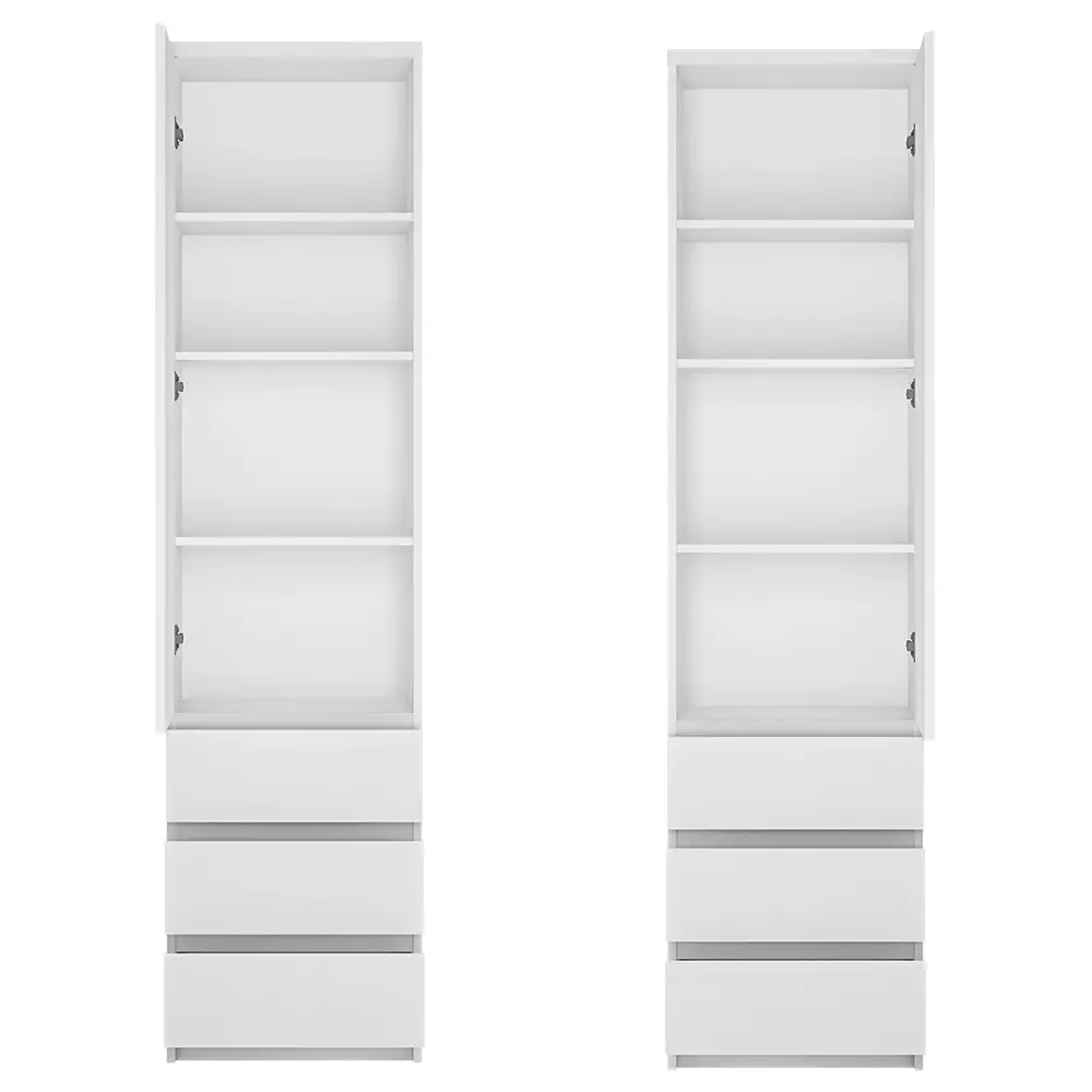 Lomadox Aktenschrank Regalschrank in weiß FORTALEZA-129, B/H/T ca. 50,1/200/40 cm Letzter Tag