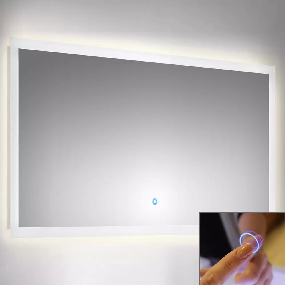 Lomadox LED Spiegel 140cm mit Touch Bedienung B x H x T ca. : 140 x 60 x 3,2 cm Kostenloser Versand international