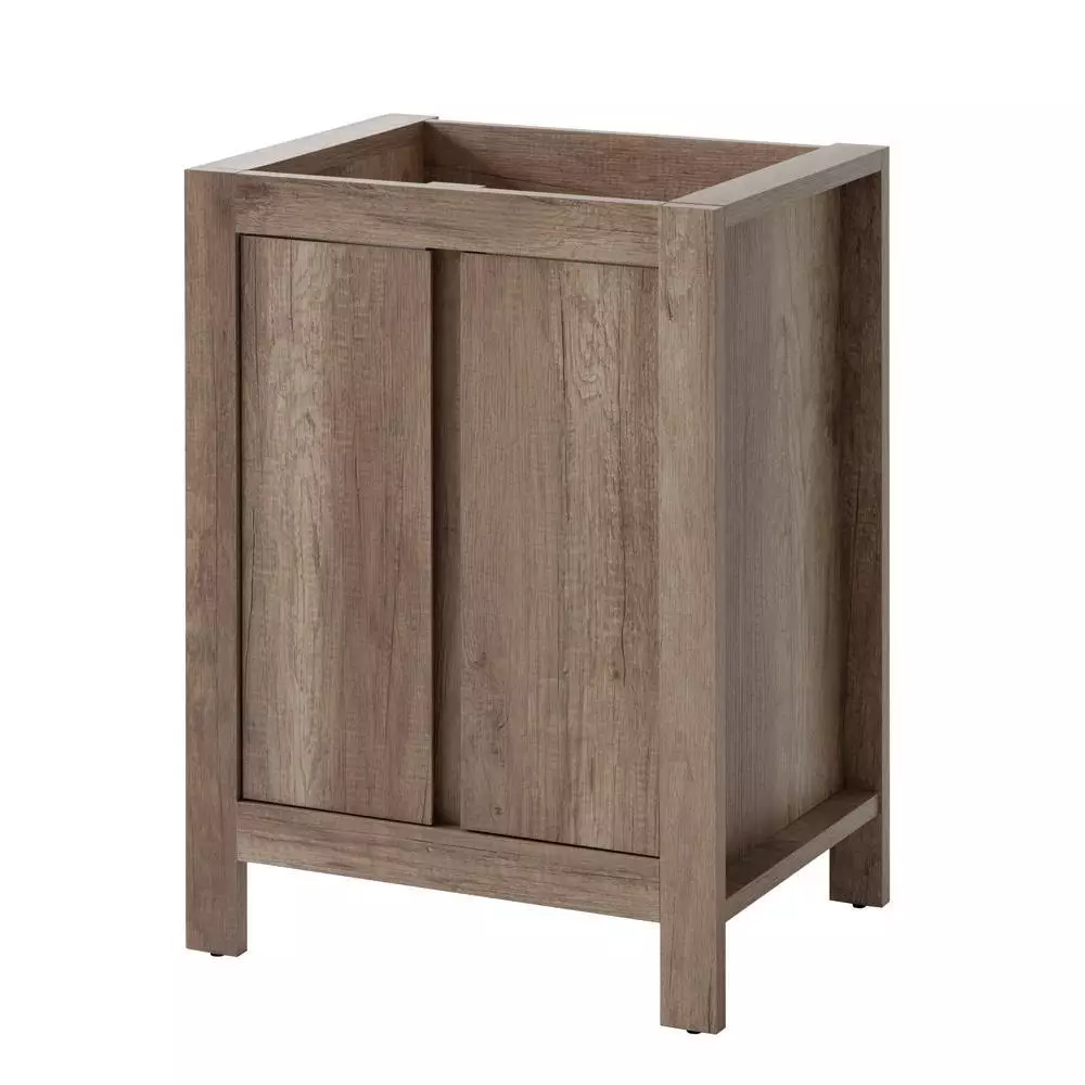 Lomadox Badezimmer Waschplatz inkl. 60cm Keramik Waschbecken, Country Eiche Nb. MOSINA-56, B x H x T ca. 60 x 200 x 46cm Black Friday Preise