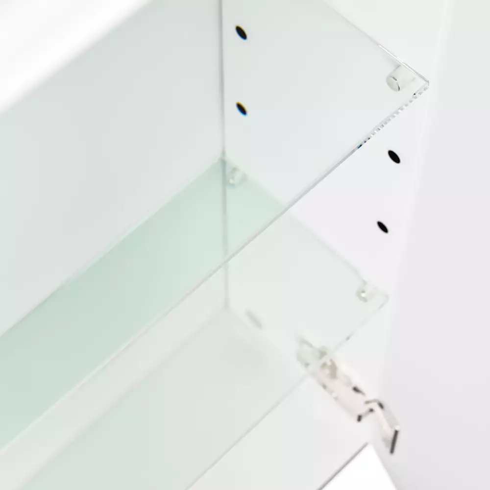 Lomadox Badmöbel Spiegelschrank 100cm in Eiche hell ABUJA-02 inkl. LED-Acryllampe, B/H/T: 100/62/17cm zollfrei