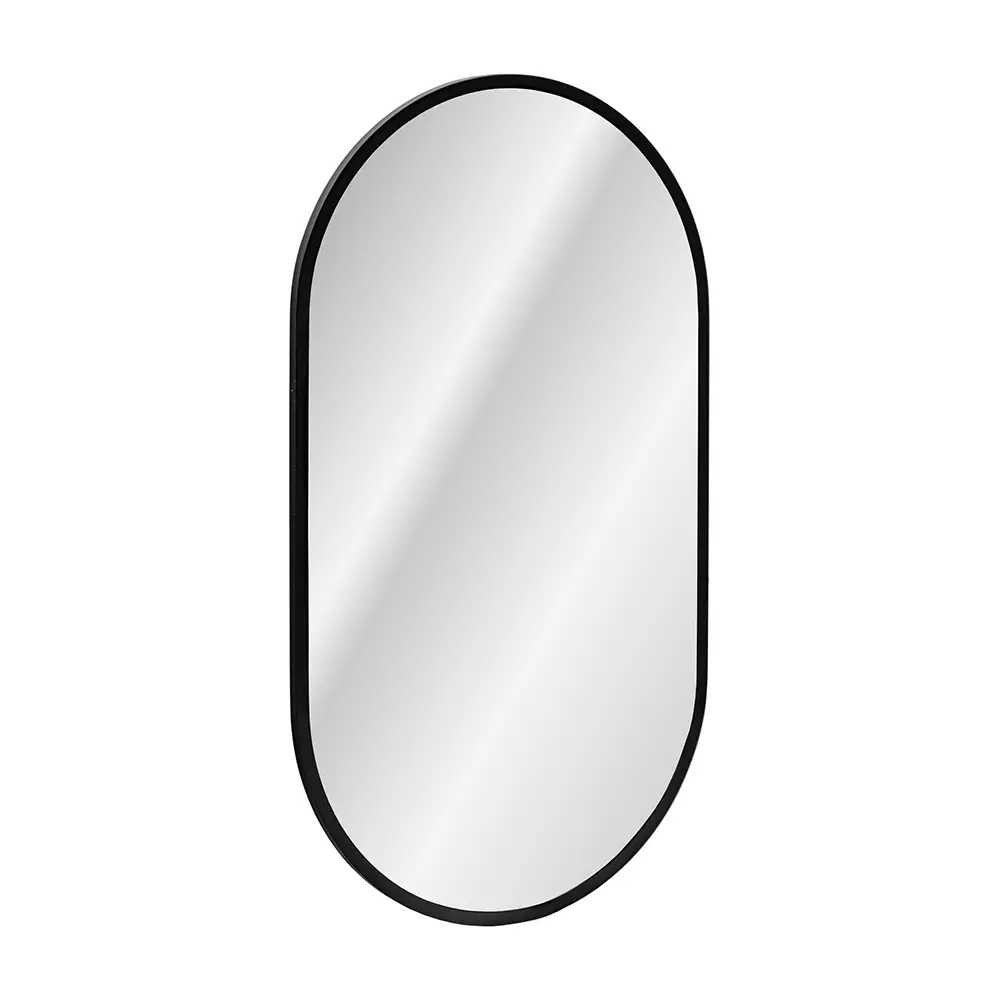 Lomadox Badezimmer LED Spiegel, oval, in schwarz ADELAIDE-56-BLACK, B/H/T ca. 50/90/3,5 cm 50% Rabatt für begrenzte Zeit