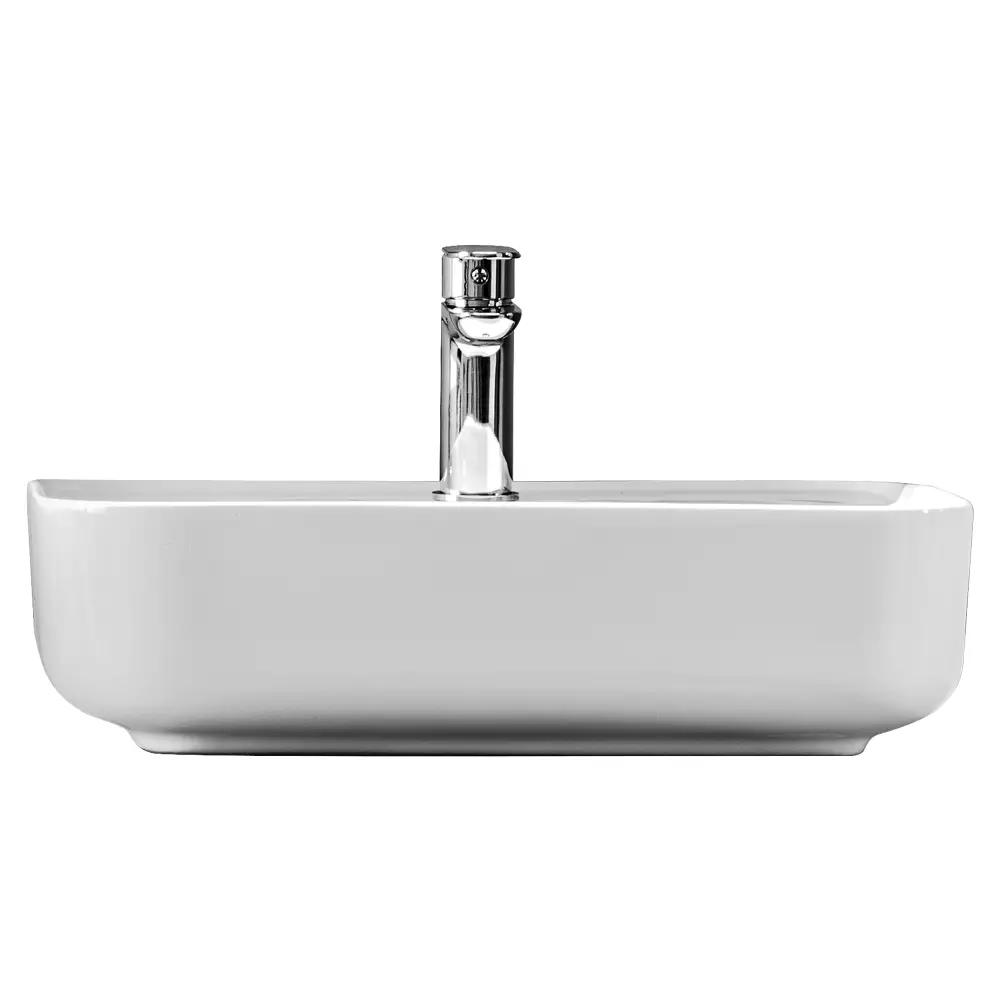 Lomadox Badezimmer Komplett Set 6-tlg in Hochglanz weiß mit Wotan Eiche Nb. LUTON-56 mit Keramik Aufsatzbecken, B/H/T CA: 180/200/46 cm Auslauf