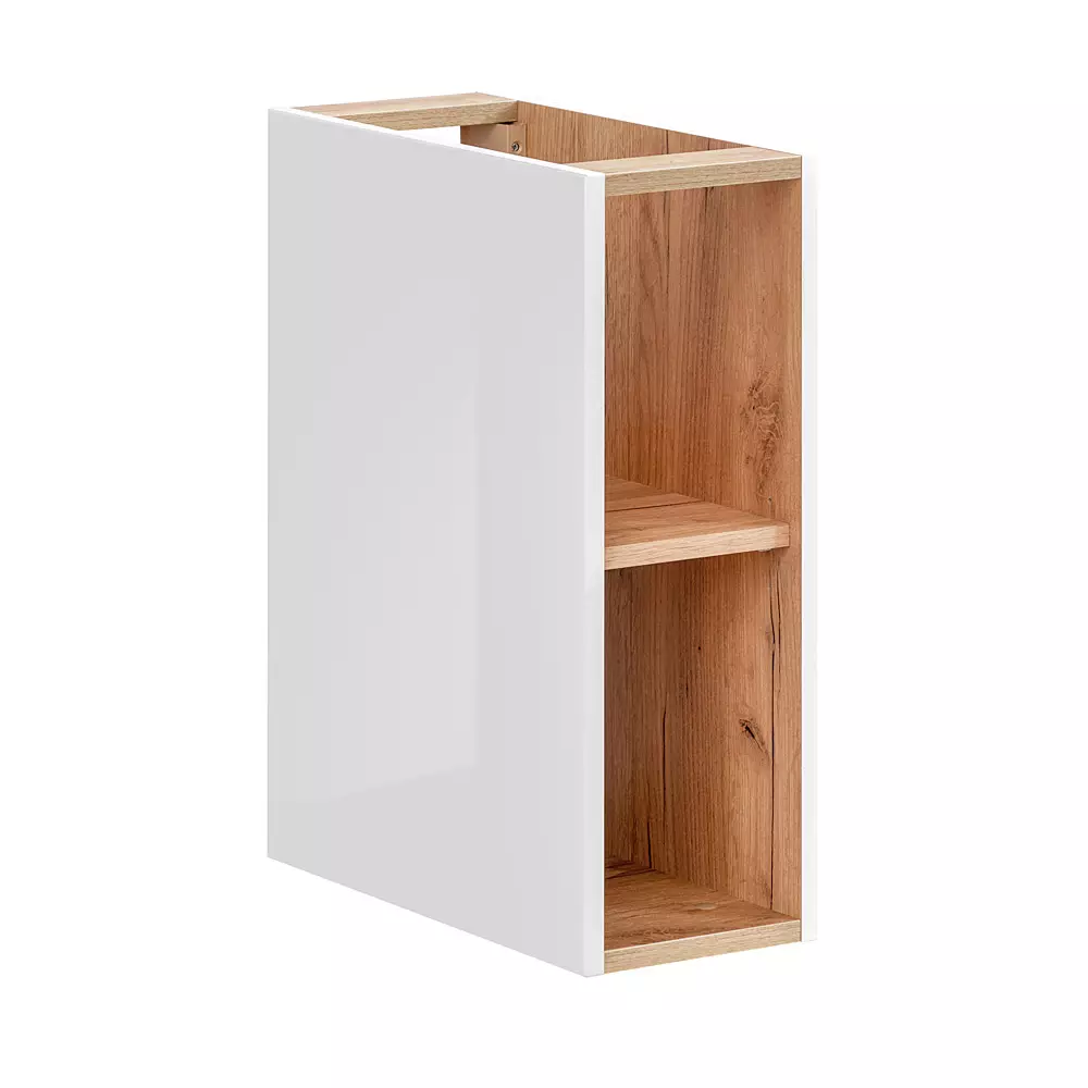 Lomadox Badezimmer Set weiß Hochglanz mit Keramik-Doppel-Waschtisch TOSKANA-56 LED-Touch-Spiegel, BxHxT ca. 260/190/46cm Großer Ausverkauf