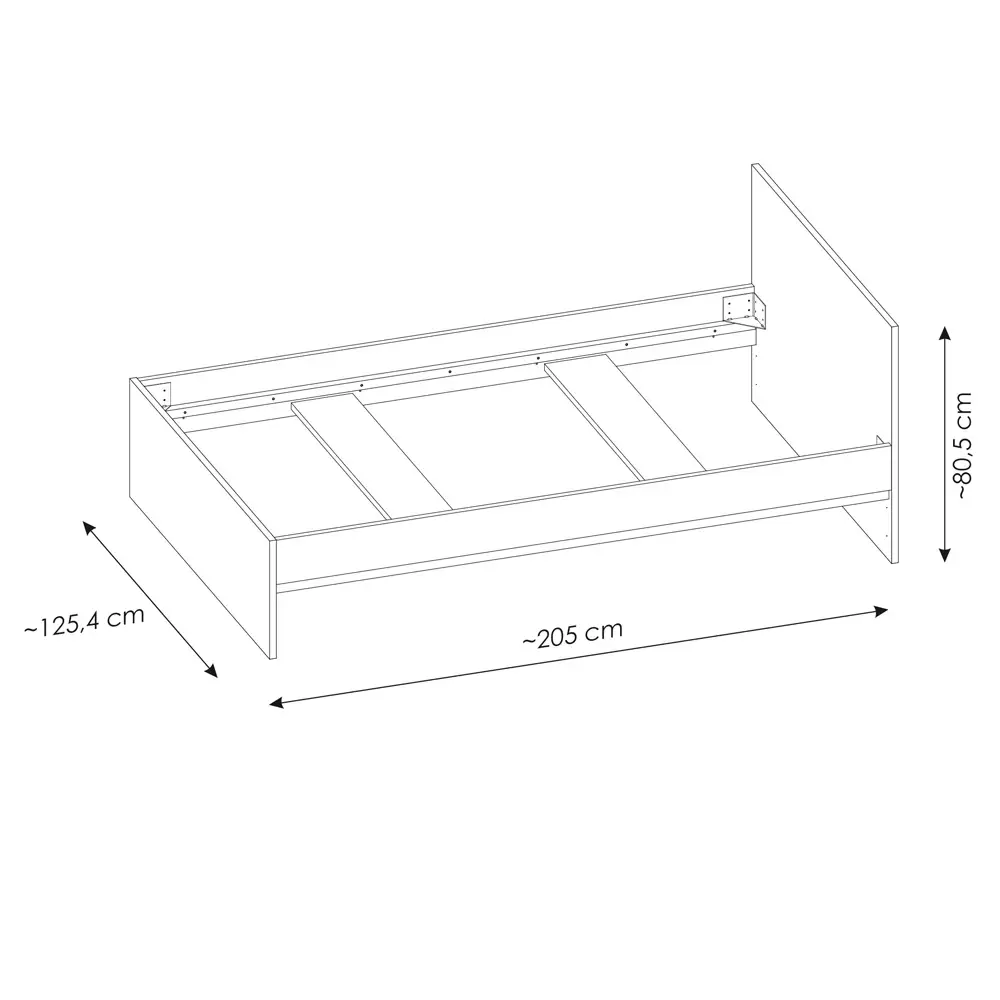Lomadox Bett 120x200 cm weiß mit Eiche RISBY-129 Vatertagsangebot
