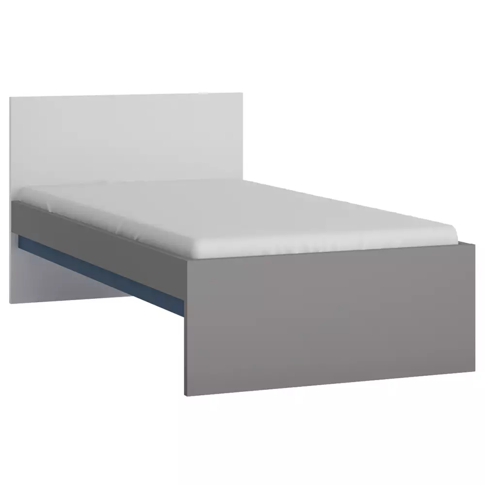 Lomadox Jugendzimmer Bettgestell 90x200 cm LIIVA-129 in grau mit weiß, blau, B/H/T: ca. 96/80,5/206,1 cm