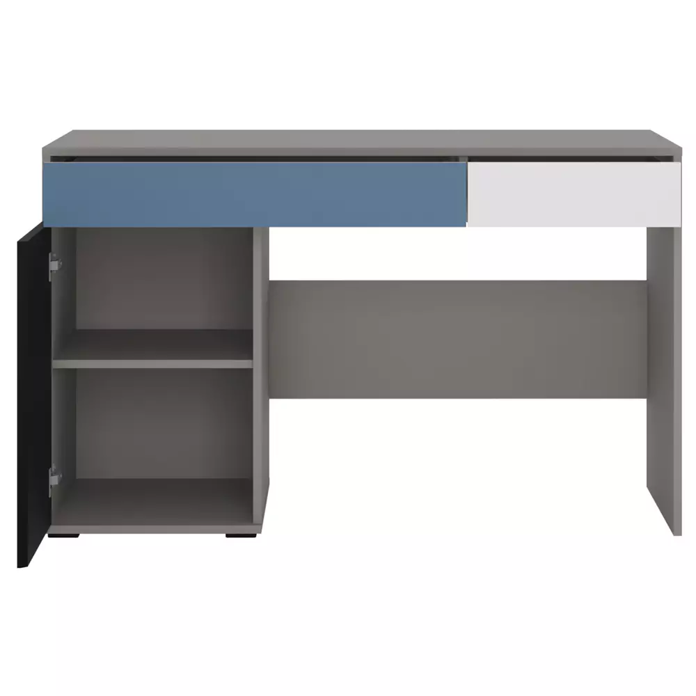 Lomadox Jugendzimmer Schreibtisch LIIVA-129 in grau mit schwarz, weiß, blau, B/H/T: ca. 124,4/76/60,1 cm Blitzangebot
