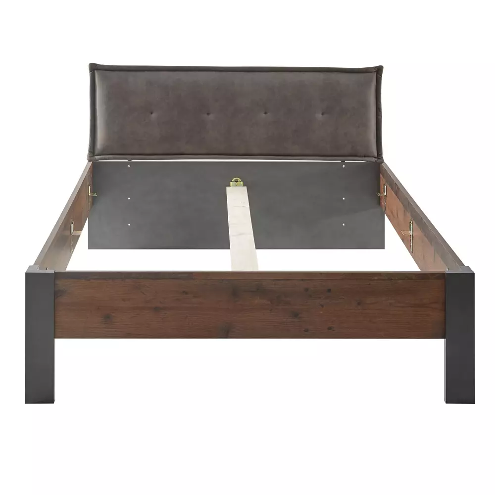 Lomadox Schlafzimmer Kombi BERLIN-S-61 4-tlg. Liegefläche 140x200 cm, Industrial Stil, in Matera anthrazit/grau mit Old Mix Dekor VIP-Rabatte