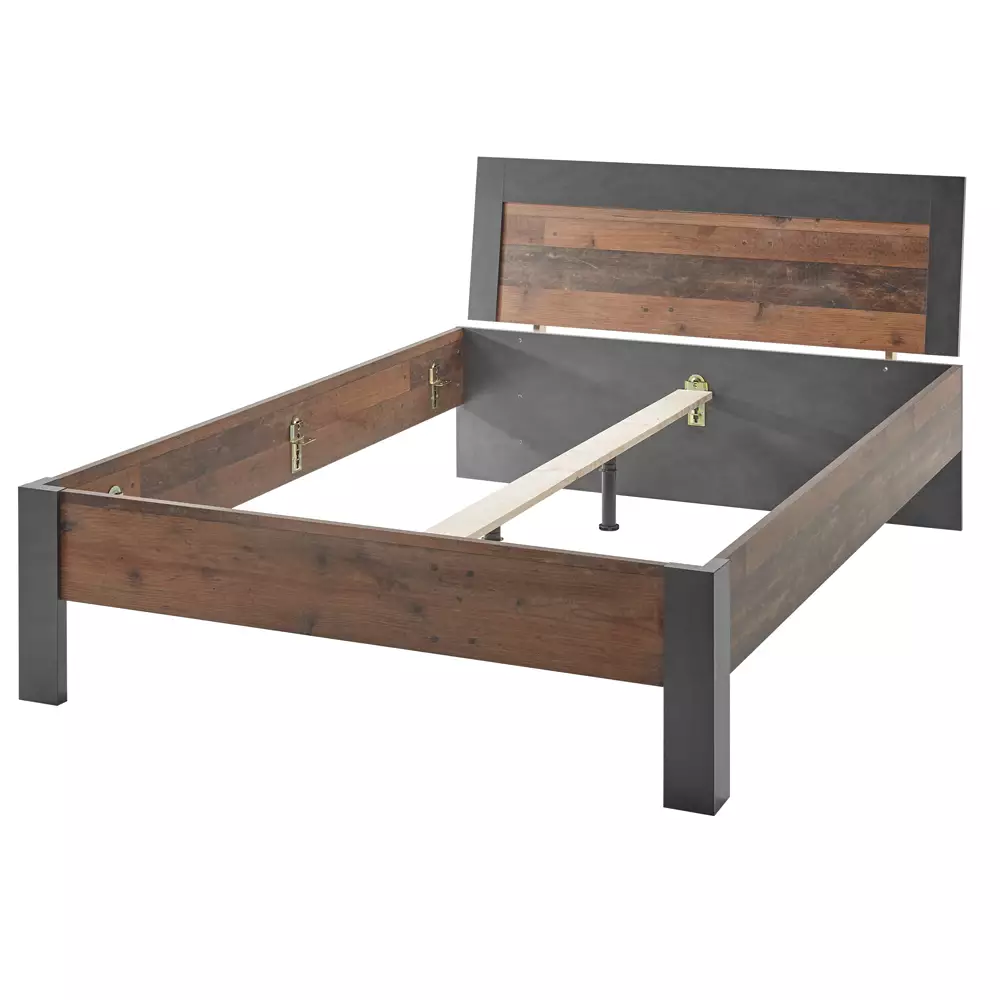 Lomadox Schlafzimmer Komplett Set BERLIN-S-61 im Industrial Look, Matera anthrazit/grau mit Old Mix Dekor Tiefpreis