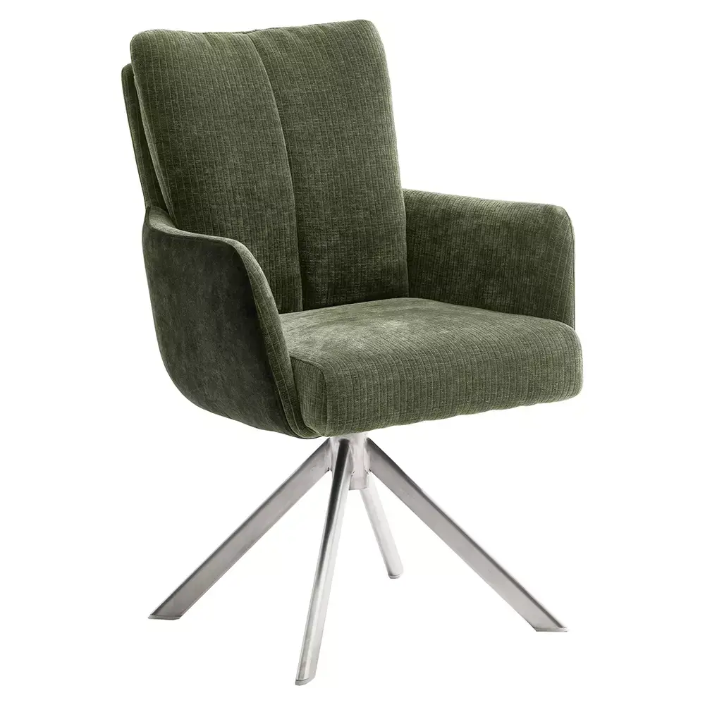 Lomadox Armlehnenstuhl Esszimmer 2er Set SVELVIK-05 in olive, B/H/T ca. 61/92/67 cm JETZT KAUFEN