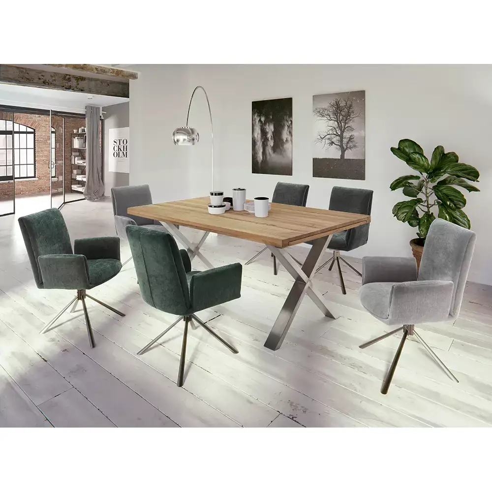 Lomadox Armlehnenstühle Esszimmer 2er Set in grau SVELVIK-05, B/H/T ca. 61/86/63 cm Letzter Tag