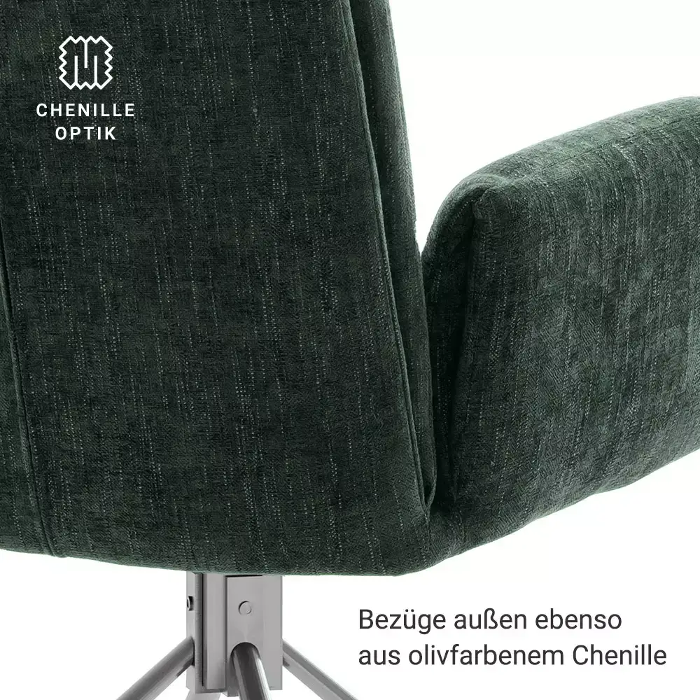 Lomadox Armlehnenstühle Esszimmer 2er Set in olive SVELVIK-05, B/H/T ca. 61/86/63 cm Zeitbegrenzte Promotion