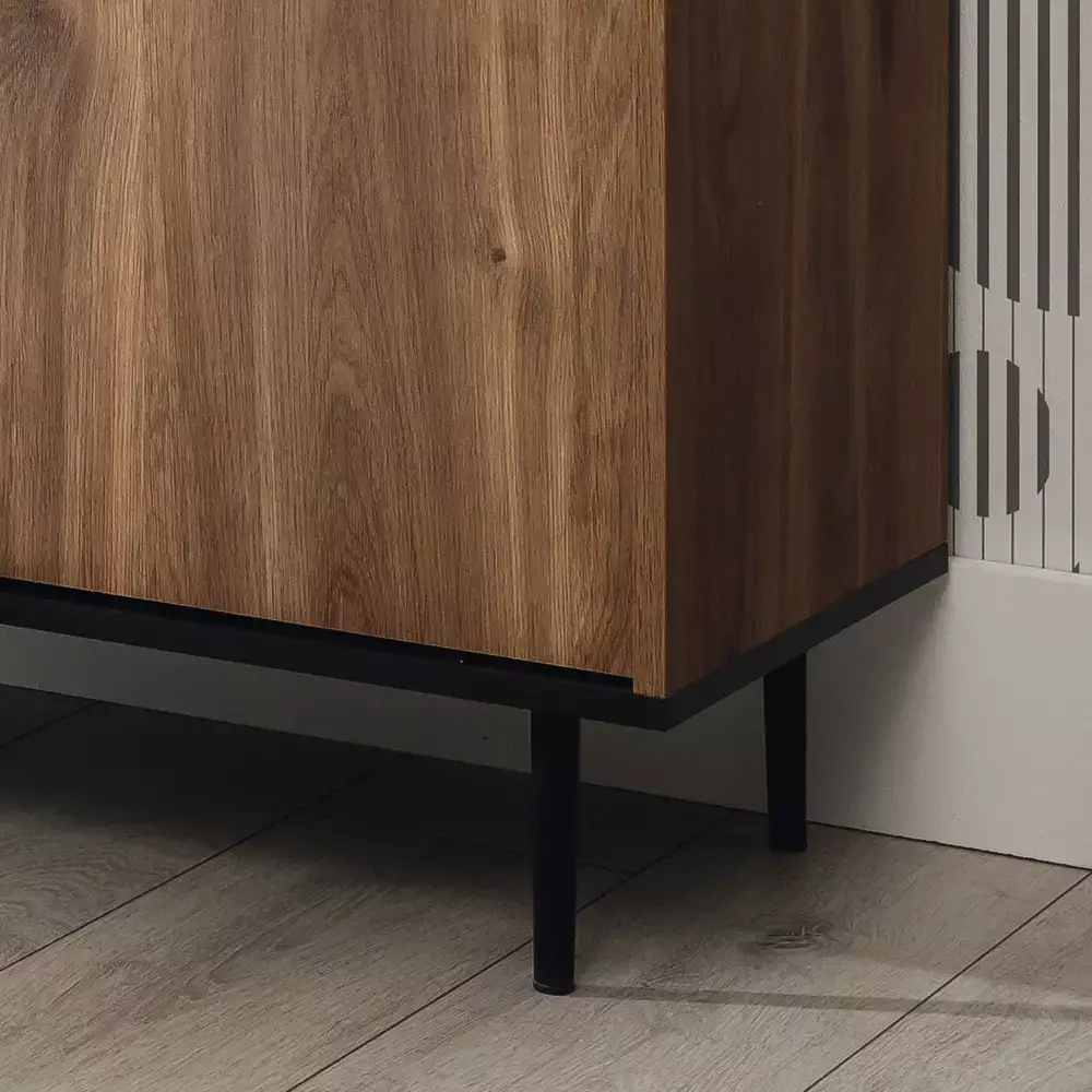 Lomadox Barschrank in Eiche Nb. VAREDO-132 Wohnzimmer Möbel im modernen Vintage Design, B/H/T ca. 90/140/40 cm Clearance-Verkauf