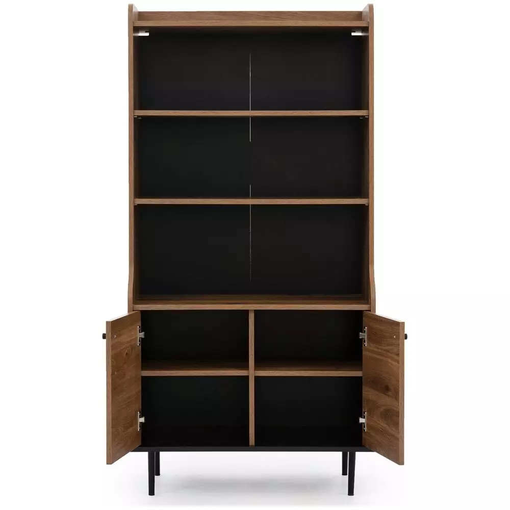 Lomadox Bücherregal Schrank in Eiche Nb. VAREDO-132 Wohnzimmer Möbel im modernen Vintage Design, B/H/T ca. 80/160/45 cm Kostenloser Versand international