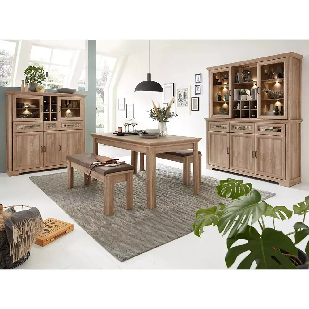 Lomadox Buffet-Aufsatz mit Beleuchtung, Eiche, VADUZ-36 Fabrikladen