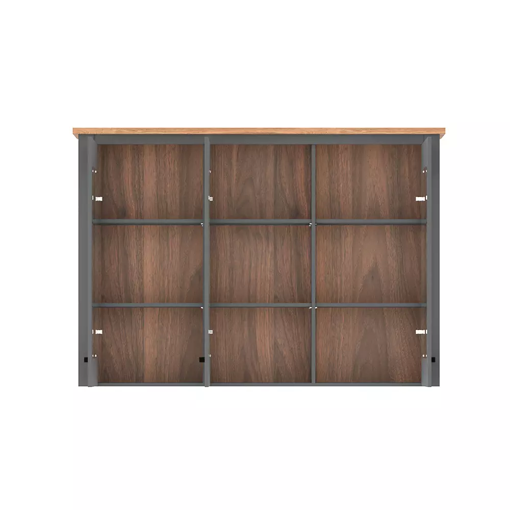 Lomadox Buffetschrank, anthrazit mit Eiche, PADBORG-129 Black Friday Preise